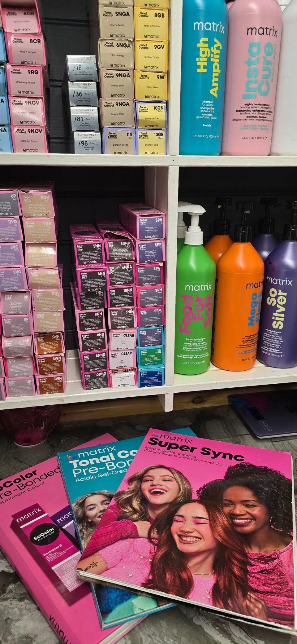 Matrix professional hair products on the salon shelves